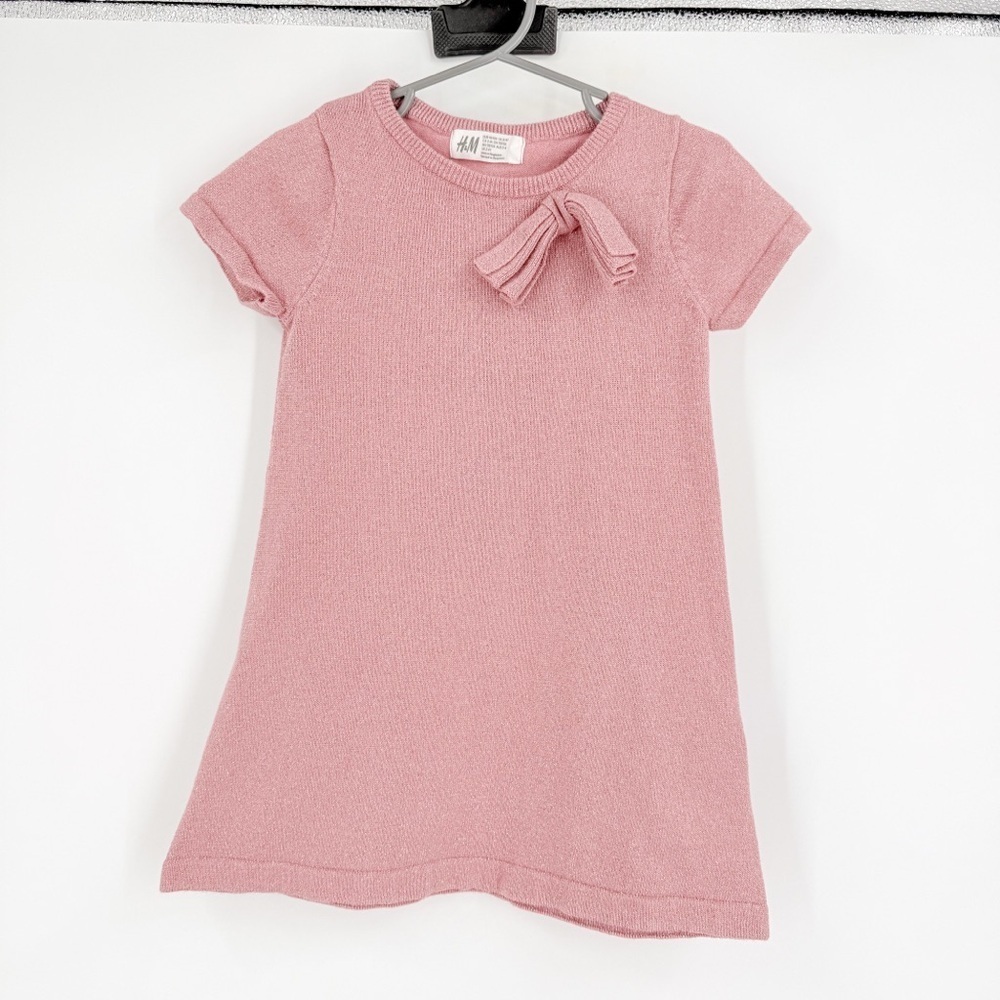 H&M Pink A-line Casual Dress Crew Neck Short Sleeve
